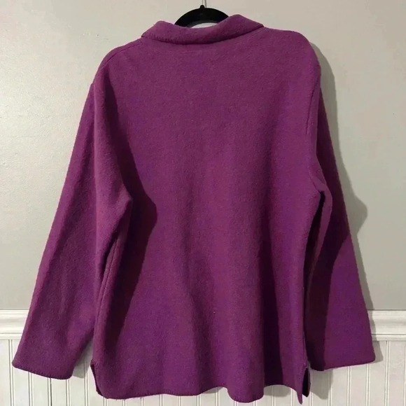 JM Collection Jennifer Moore 100% Wool Cardigan L Purple Vintage - Picture 2 of 6